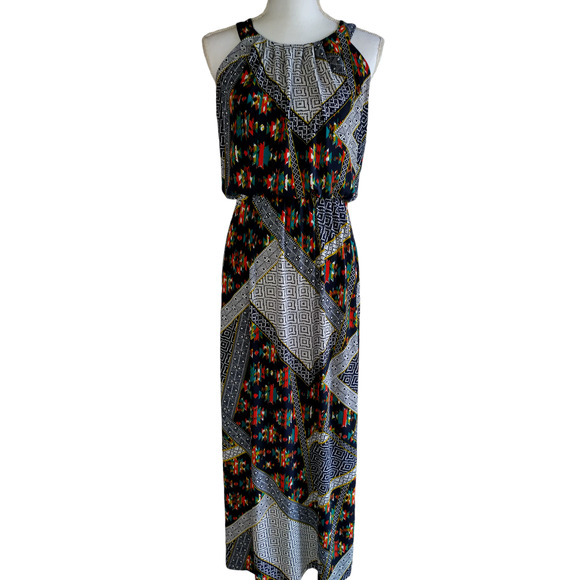 Enfocus Studio Womens Halter neck Muticolored Maxi Dress Size 6 - Picture 1 of 13